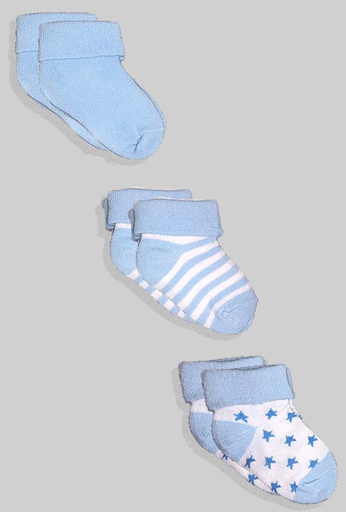 שלישיית גרביים לתינוקות  - תכלת