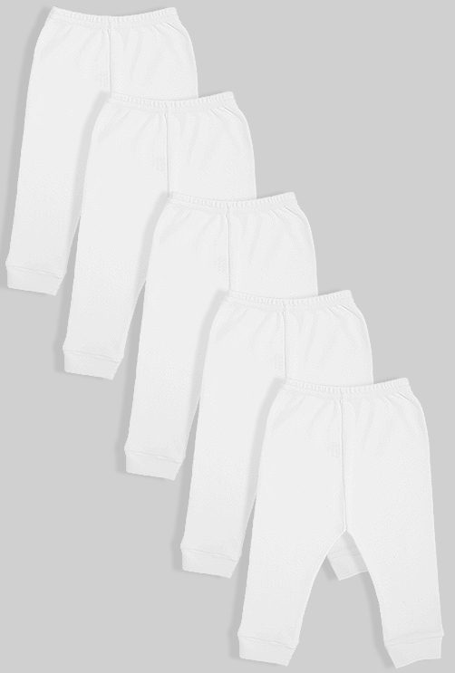 חמישיית מכנסיים פתוחים פלנל לבן (6 חודשים - 2.5 שנים)