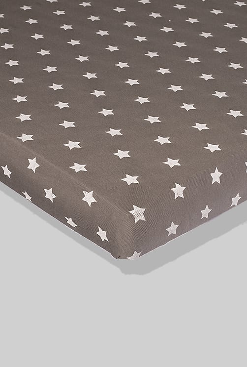 סדין לתינוק - אפור כוכבים - מיטת תינוק/מיטת מעבר